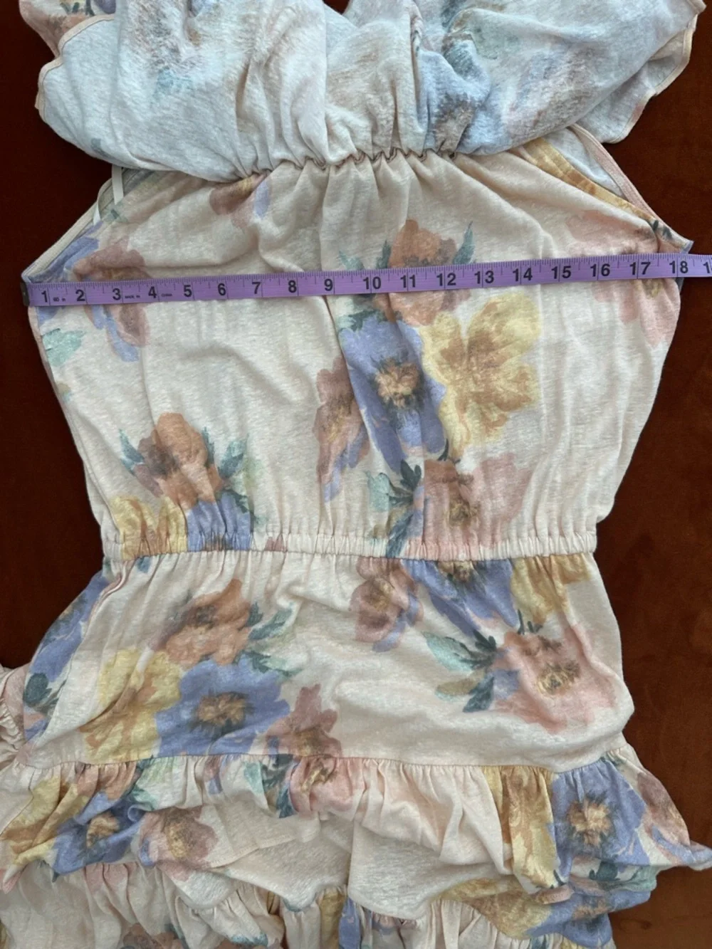 Ralph Lauren Black Label NWT Floral Tiered Off Shoulder Midi Dress Linen Blend L - Picture 12 of 15